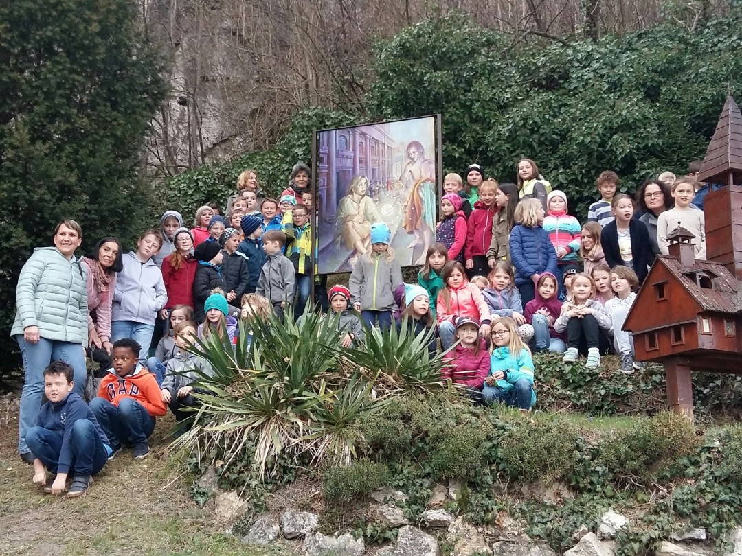 Segnung eines neuen Bildes vor der Bergkirche