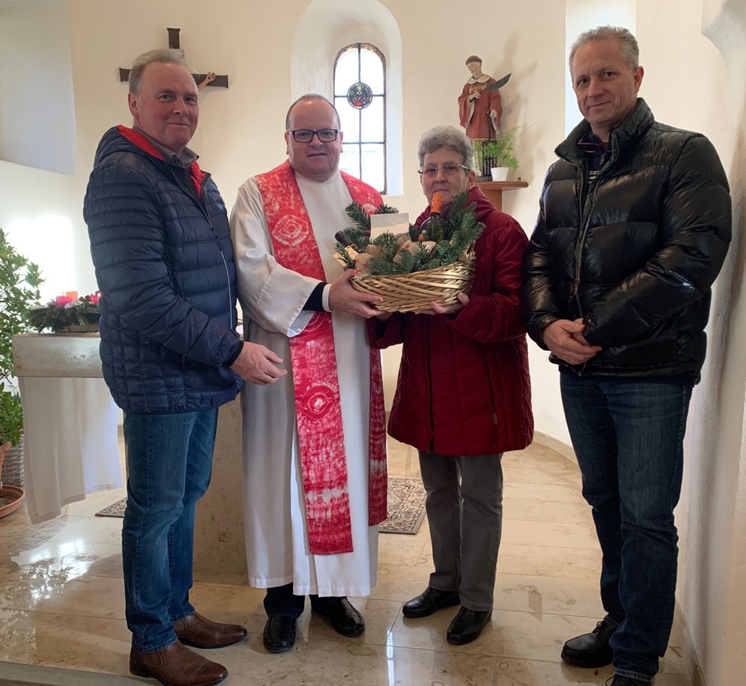 Verabschiedung von Frau Christine Hoffmann als Mesnerin der Filialkirche Sautern am 15. Dezember 2019